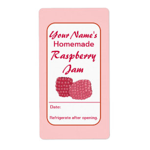 Raspberry Preserves Custom Jam Jar Labels