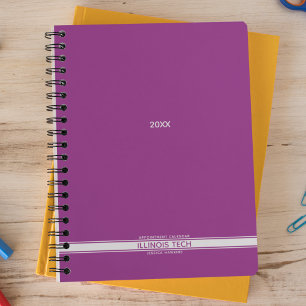 Raspberry Purple Bottom Stripe Spiral Weekly Planner