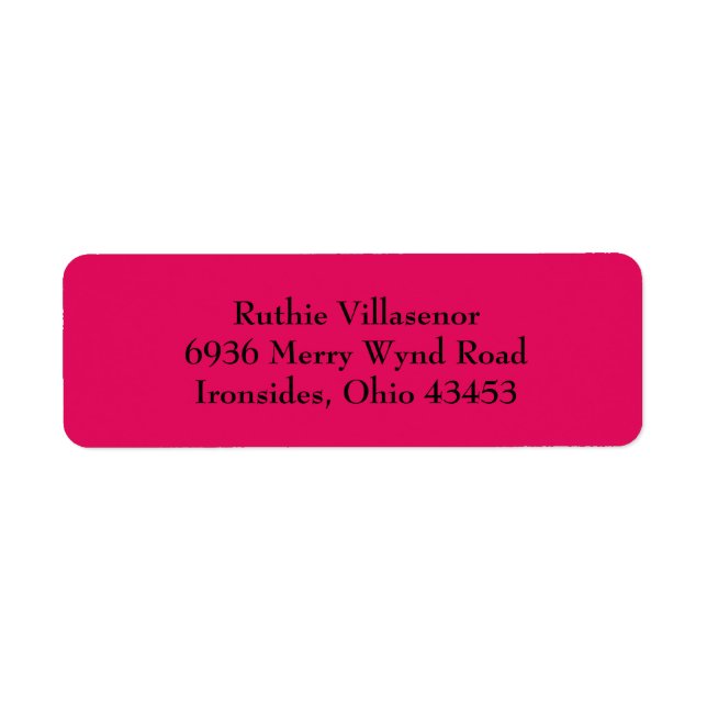 Raspberry Red Simple Plain Return Address Labels (Front)