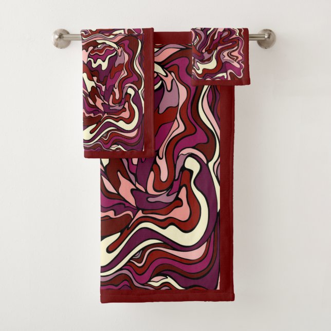 Raspberry Ripple Bath Towel Set (Insitu)