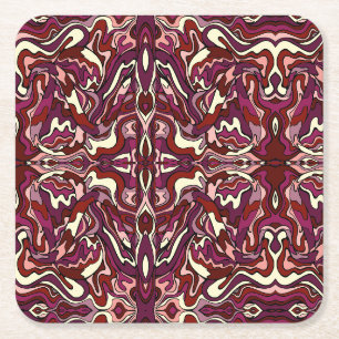 Raspberry Ripple Square Paper Coaster