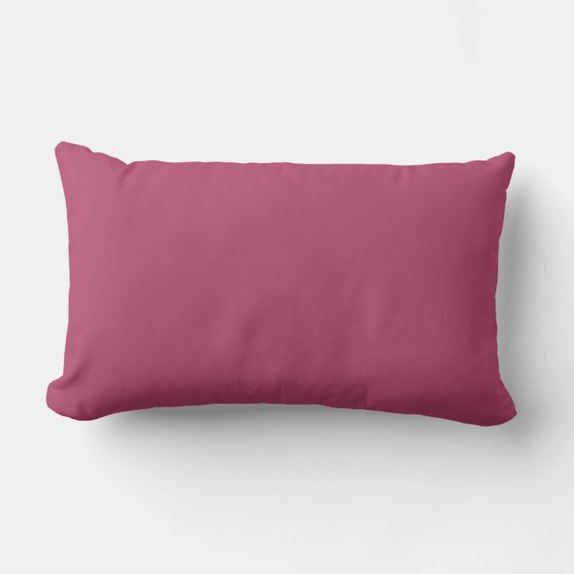 Raspberry Rose Solid Colour Lumbar Pillow (Front)