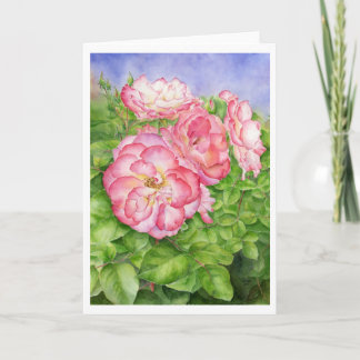 Raspberry Ruffles watercolor art greeting card