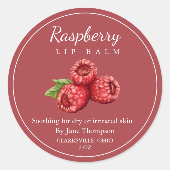 Raspberry Salve / balm Label (Front)