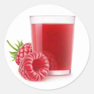 Raspberry smoothie classic round sticker