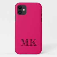 Raspberry Solid Colour | Modern Minimal Initial 