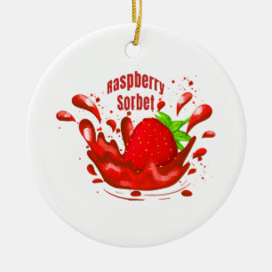 Raspberry Sorbet Ceramic Ornament