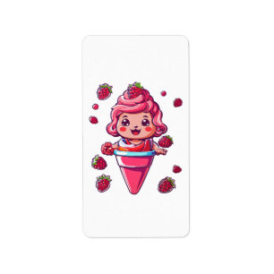 Raspberry sorbet Kawaii Label