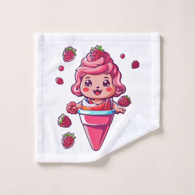 Raspberry sorbet Kawaii Wash Cloth (Wash Cloth)