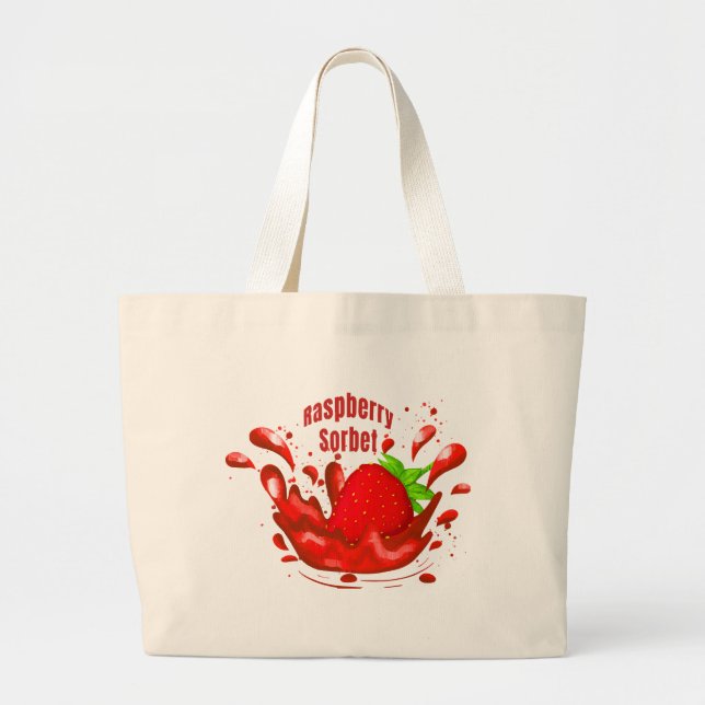 Raspberry Sorbet Large Tote Bag (Front)