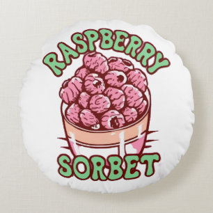 Raspberry Sorbet  Round Pillow