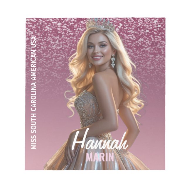 Raspberry Sparkle Cutout Photo Autograph Notepad (Front)