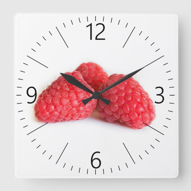 Raspberry Square Wall Clock (Front)