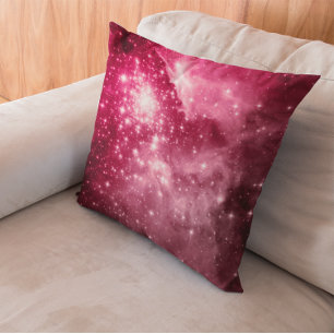 Raspberry Stars Throw Pillow