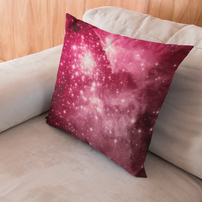 Raspberry Stars Throw Pillow (Raspberry Stars Throw Pillow)