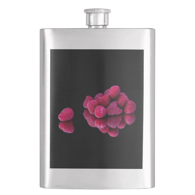 Raspberry Still Life Hip Flask (Front)