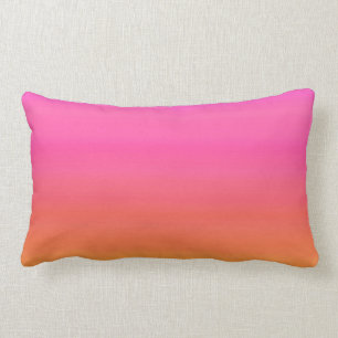 Raspberry Sunset Gradient - Pink Yellow Orange Lumbar Pillow
