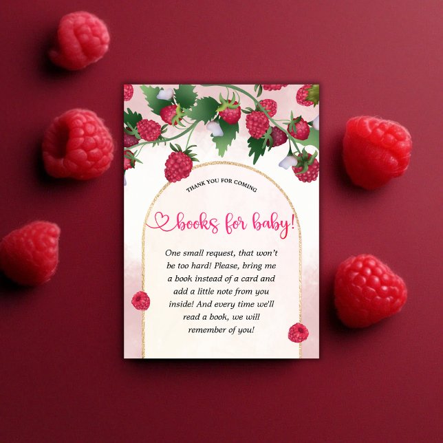 Raspberry Sweet Baby Shower Books for Baby Enclosure Card (Raspberry Sweet Baby Shower Books for Baby Enclosure Card)