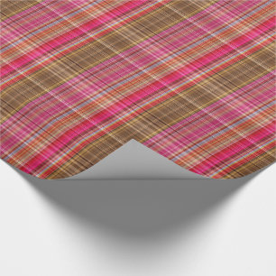 Raspberry Tartan Plaid Wrapping Paper