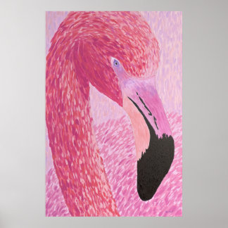 Raspberry the Flamingo - by Just Dahl Poster