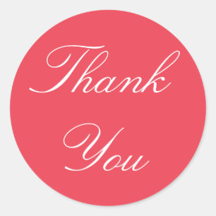 Raspberry Tropical Thank You Stickers