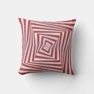 Raspberry Tunnel Whirl Throw Pillow