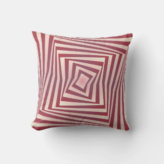 Raspberry Tunnel Whirl Throw Pillow