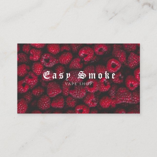 Raspberry Vape Shop Carte de visite (Devant)