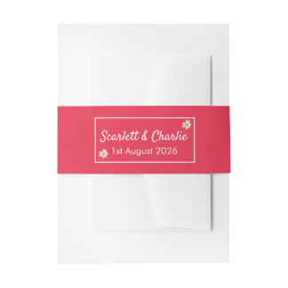 Raspberry Wildflower Invitation Belly Band
