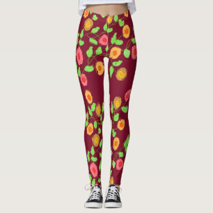 Raspberry With Floral Leggings