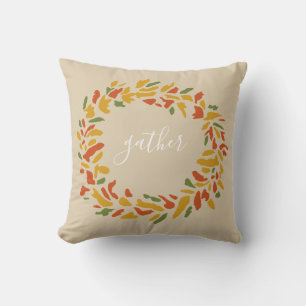 Rassembler Wreath Automne Peinture Jeu Oreiller