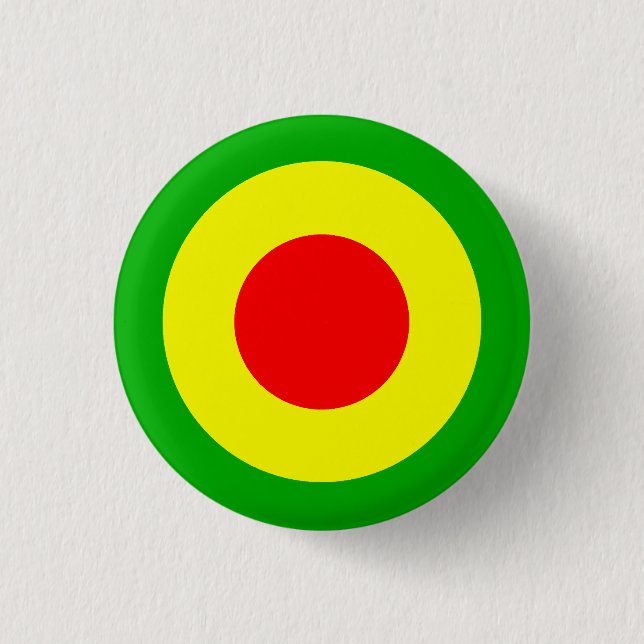 Rasta Air Force 1 Inch Round Button (Front)
