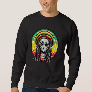 Rasta Alien Dreadlocks Reggae Jamaican UFO Rastafa Sweatshirt