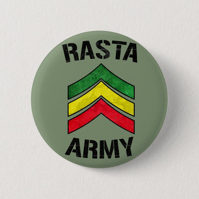 Rasta army 2 inch round button (Front)