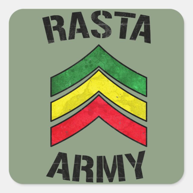 Rasta army square sticker (Front)