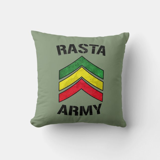 Rasta army throw pillow (Front)