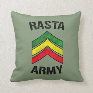 Rasta army throw pillow