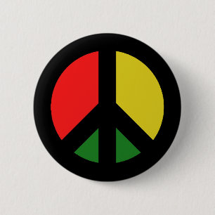 Rasta Ban The Bomb CND Peace Symbol 2 Inch Round Button