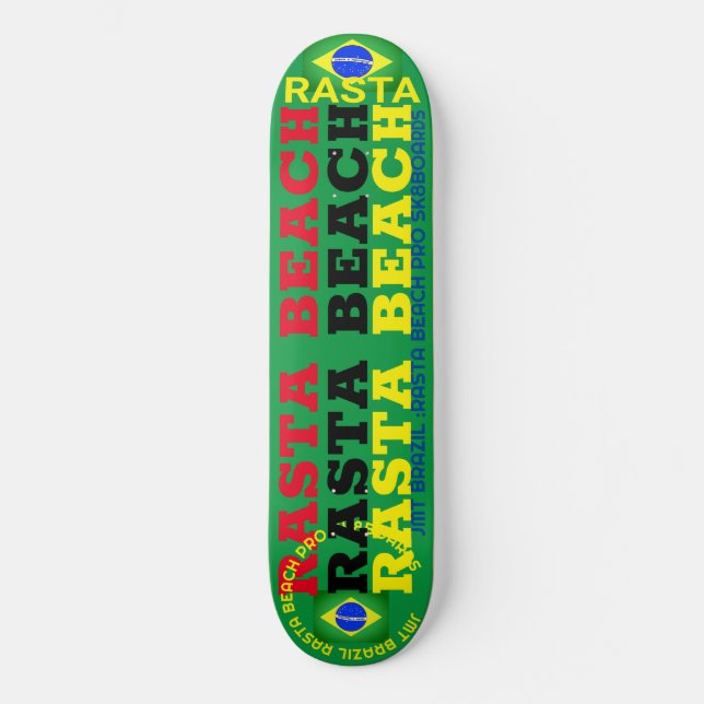 RASTA BEACH  JMT BRAZIL 8 1/4" Skateboard Deck (Front)