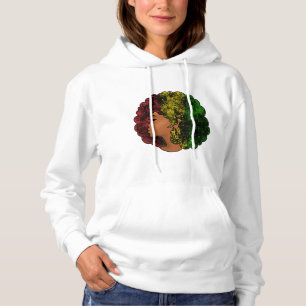 Rasta black girl woman afro red yellow green hoodie