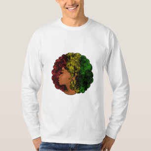 Rasta black girl woman afro red yellow green T-Shirt