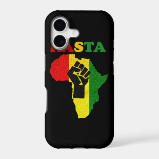 Rasta Black Power Fist over Africa iPhone 5 Case