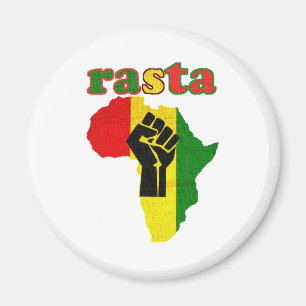 Rasta Black Power Fist over Africa Magnet