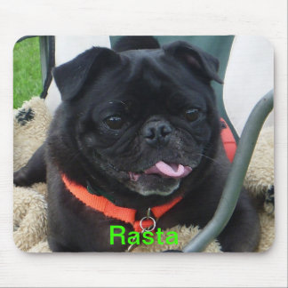 Rasta black PUG Mouse Pad