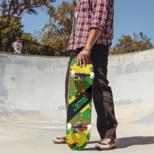 Rasta Colored Abstract Dd Brand  Skateboard