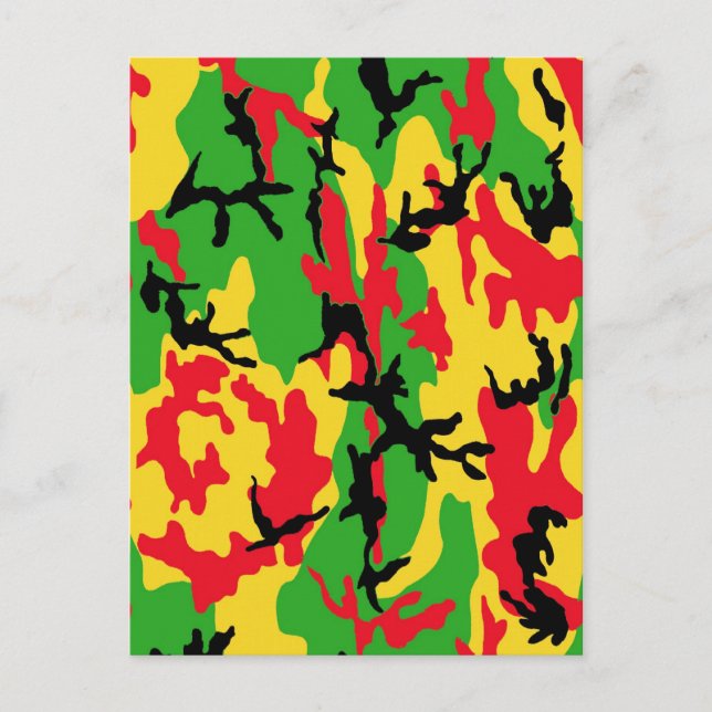 Rasta Coloured Camouflage Postcard (Front)