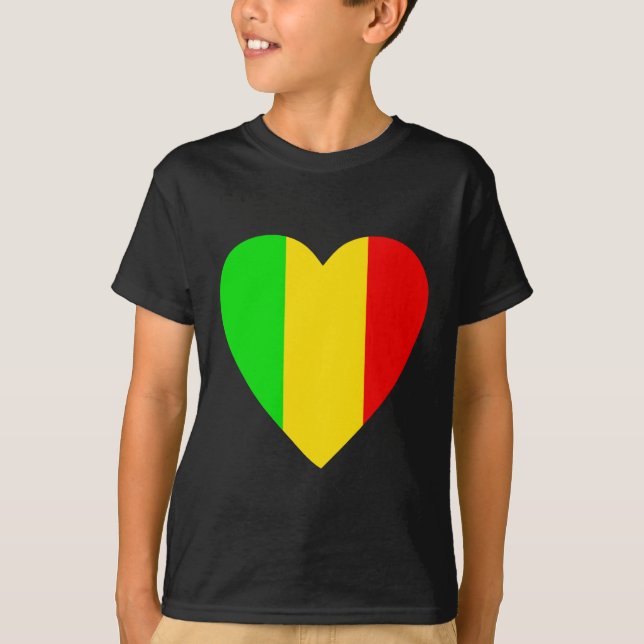 Rasta Coloured Heart T-Shirt (Front)