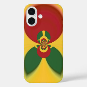 Rasta Colours Abstract Art Print iPhone 16 Case