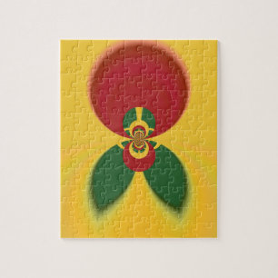 Rasta Colours Abstract Art Print Jigsaw Puzzle