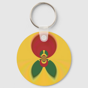Rasta Colours Abstract Art Print Keychain